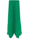 Styland Pleated Maxi Skirt In Green