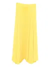 Styland Pleated Maxi Skirt In Yellow