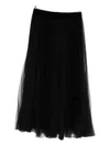 Styland Pleated-tulle Midi Skirt In Black