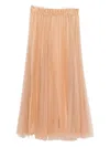 Styland Pleated-tulle Midi Skirt In Orange