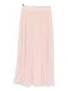Styland Pleated-tulle Midi Skirt In Pink