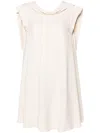 Styland Pointed-collar Mini Dress In Neutrals