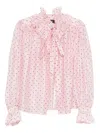 Styland Polka-dot Blouse In Pink