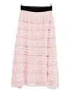 Styland Polka-dot Tiered Skirt In Pink