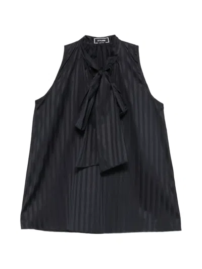 Styland Pussy-bow Sleeveless Top In Blue