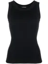Styland Ribbed Knit Tank Top In Schwarz