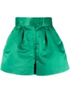 Styland Satin-finish Mini Shorts In Green