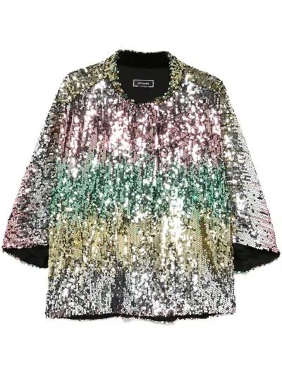 Styland Sequin-embellished Jacket In Gold