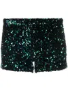 Styland Sequin-embellished Mini Shorts In Grün
