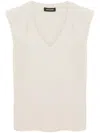 Styland Sleeveless Crepe Blouse In Neutrals
