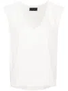 Styland Sleeveless Crepe Blouse In White