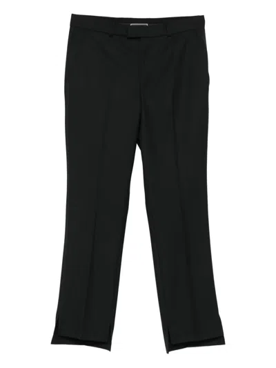 Styland Split-hem Wool Trousers In Black