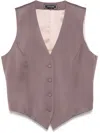 Styland Twill Waistcoat In Brown
