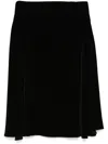 Styland Velvet Midi Skirt In Black