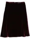 Styland Velvet Midi Skirt In Red