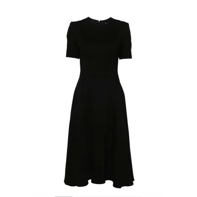 Styland Short-sleeve Flared Dress In Black