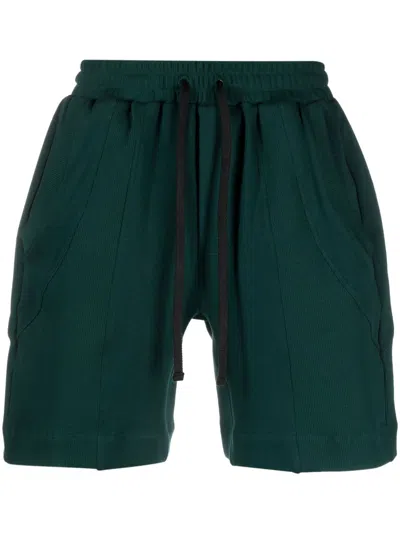 Styland X Notrainproof Drawstring-waistband Organic Cotton Shorts In Green