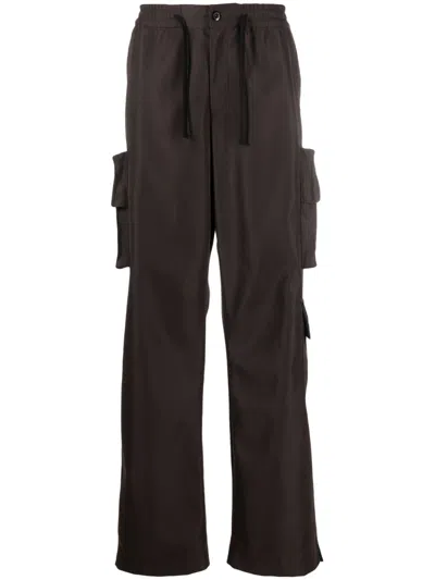 Styland Logo-patch Drawstring-waistband Trousers In Brown