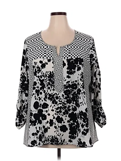 Pre-owned Style & Co 3/4 Sleeve Blouse In Black