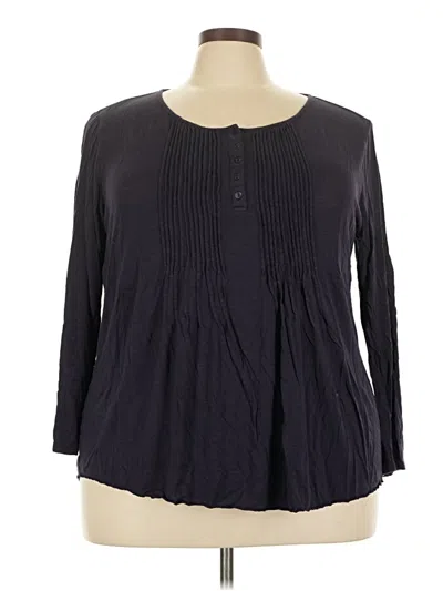 Pre-owned Style & Co 3/4 Sleeve Blouse In Black