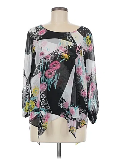 Pre-owned Style & Co 3/4 Sleeve Blouse In Black