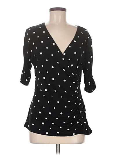 Pre-owned Style & Co 3/4 Sleeve Blouse In Black