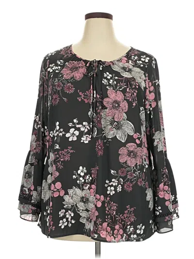 Pre-owned Style & Co 3/4 Sleeve Blouse In Black