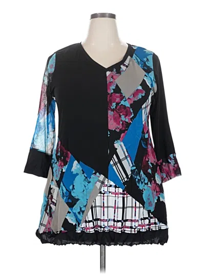 Pre-owned Style & Co 3/4 Sleeve Blouse In Black