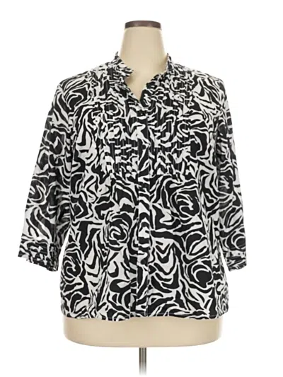 Pre-owned Style & Co 3/4 Sleeve Blouse In Black
