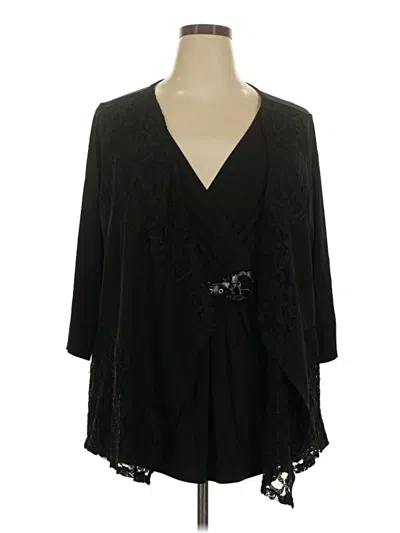 Pre-owned Style & Co 3/4 Sleeve Blouse In Black