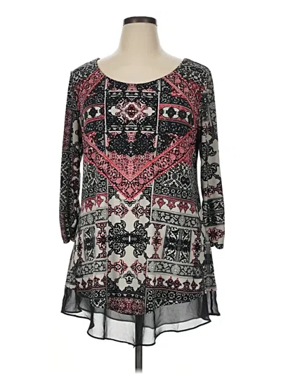 Pre-owned Style & Co 3/4 Sleeve Blouse In Black