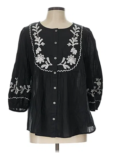 Pre-owned Style & Co 3/4 Sleeve Blouse In Black