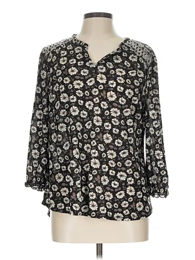 Pre-owned Style & Co 3/4 Sleeve Blouse In Black
