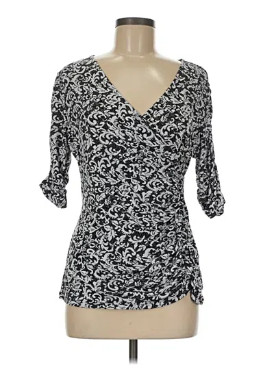 Pre-owned Style & Co 3/4 Sleeve Blouse In Black