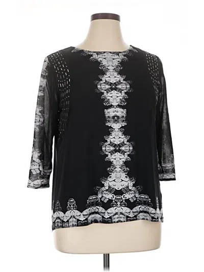 Pre-owned Style & Co 3/4 Sleeve Blouse In Black