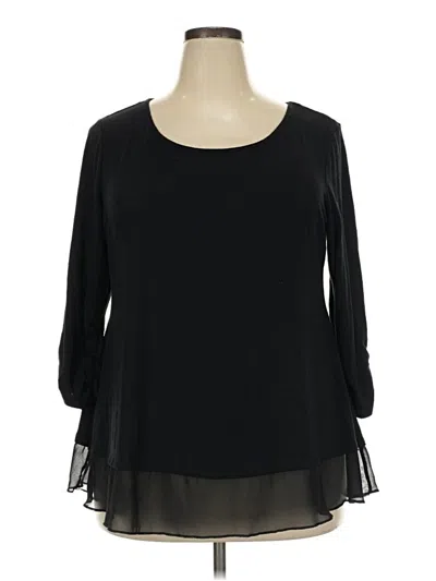 Pre-owned Style & Co 3/4 Sleeve Blouse In Black