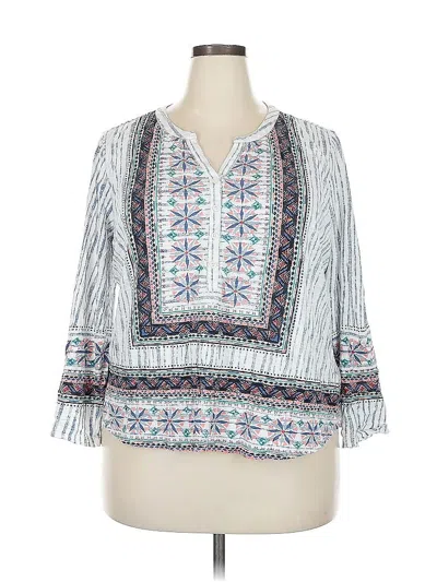 Pre-owned Style & Co 3/4 Sleeve Blouse In Blue