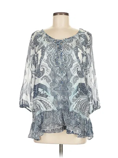 Pre-owned Style & Co 3/4 Sleeve Blouse In Blue