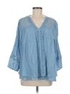 Style & Co 3/4 Sleeve Blouse In Blue