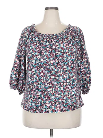 Pre-owned Style & Co 3/4 Sleeve Blouse In Blue