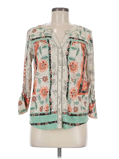 Pre-owned Style & Co 3/4 Sleeve Blouse In Blue
