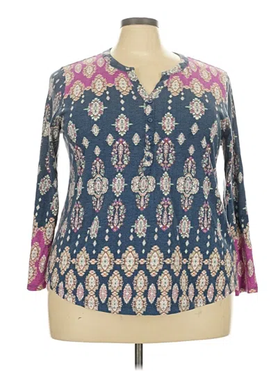 Pre-owned Style & Co 3/4 Sleeve Blouse In Blue