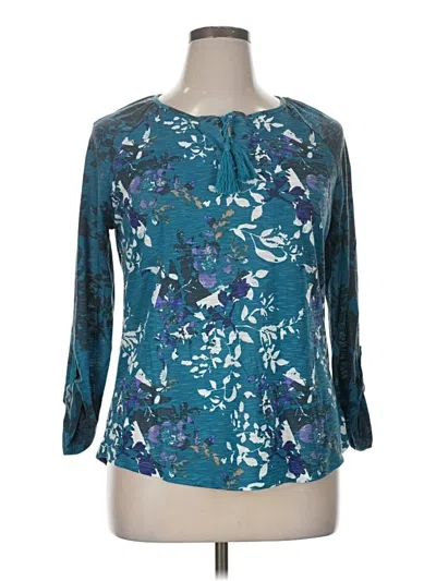 Style & Co 3/4 Sleeve Blouse In Blue