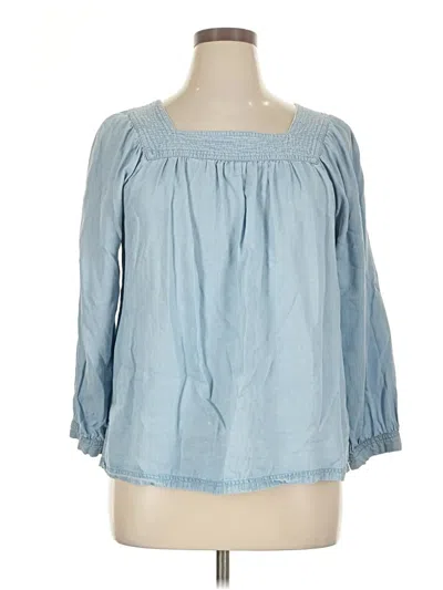 Pre-owned Style & Co 3/4 Sleeve Blouse In Blue