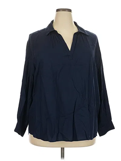 Pre-owned Style & Co 3/4 Sleeve Blouse In Blue