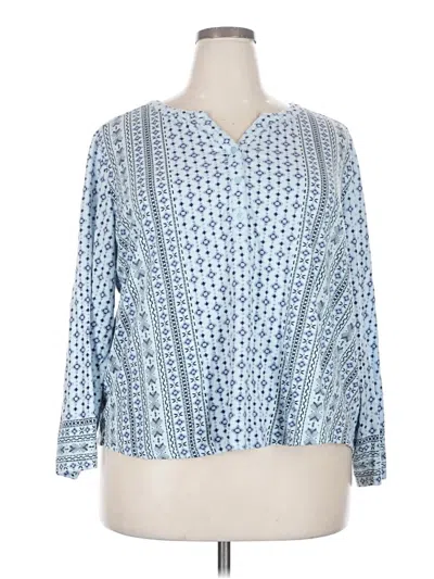 Pre-owned Style & Co 3/4 Sleeve Blouse In Blue