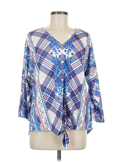 Pre-owned Style & Co 3/4 Sleeve Blouse In Blue