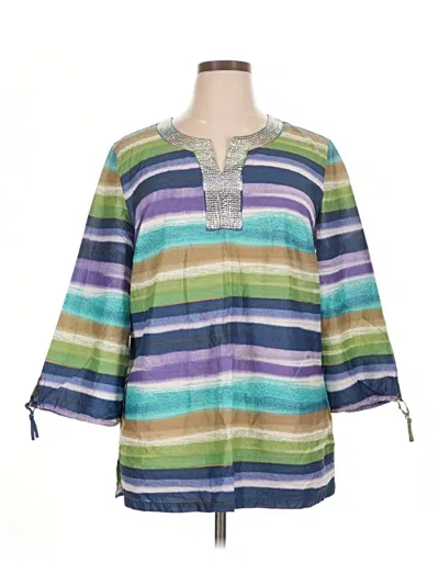 Pre-owned Style & Co 3/4 Sleeve Blouse In Blue