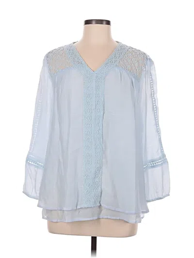 Pre-owned Style & Co 3/4 Sleeve Blouse In Blue
