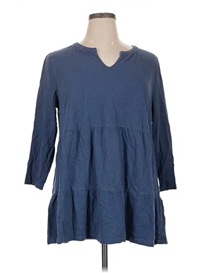 Pre-owned Style & Co 3/4 Sleeve Blouse In Blue
